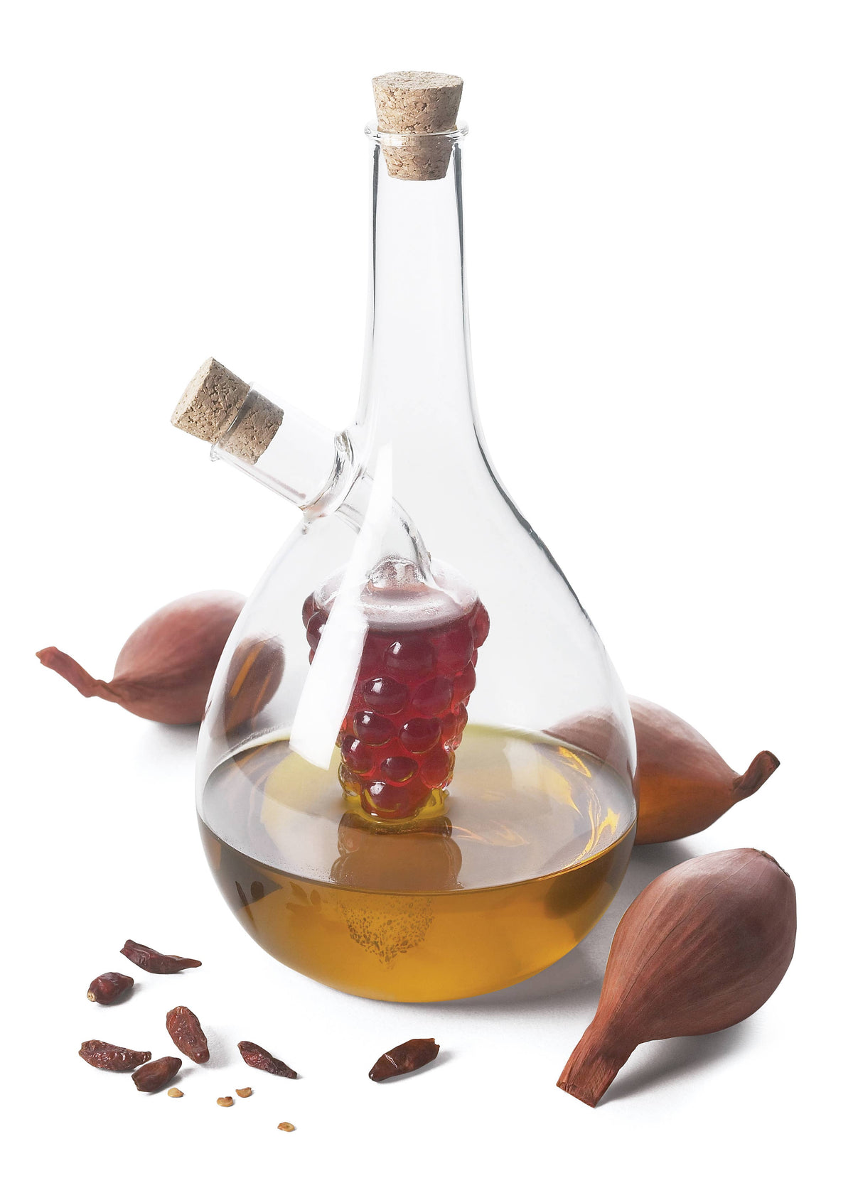 Olie- en azijnfles 60 cl met druppelaar - Glas