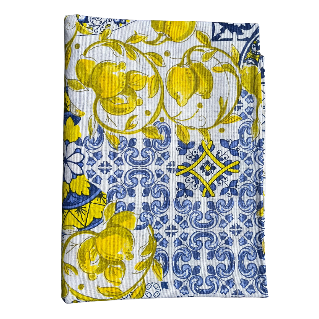 Italiaans tafelkleed Limone Italiano Rotonda - katoen - citroenprint