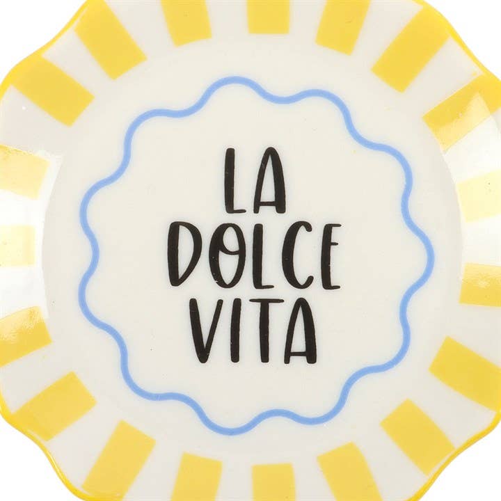 Gele Gestreepte La Dolce Vita Sieradenschaal