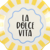 Gele Gestreepte La Dolce Vita Sieradenschaal