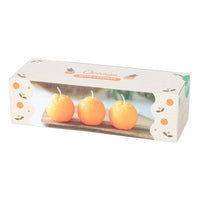 Set van 3 sinaasappelvormige kaarsen