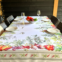 Italiaans katoenen tafelkleed Erbe Aromatiche botanical kruiden