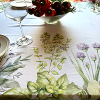 Italiaans tafelkleed Erbe Aromatiche - katoen - kruidenprint