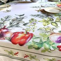 Italiaans tafelkleed Erbe Aromatiche - katoen - kruidenprint