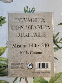 Italiaans tafelkleed Erbe Aromatiche - katoen - kruidenprint