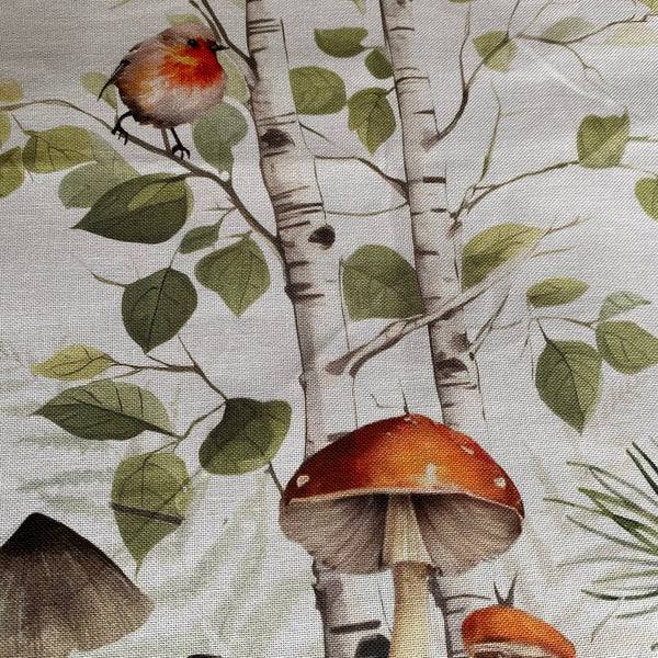 Italiaans tafelkleed Funghi - katoen - paddenstoelen