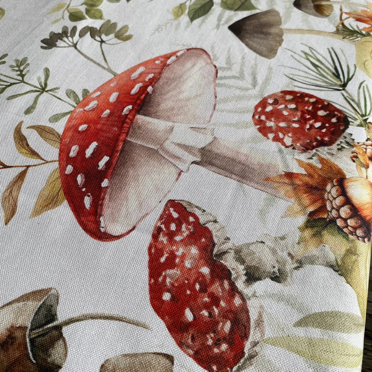 Italiaans tafelkleed Funghi - katoen - paddenstoelen