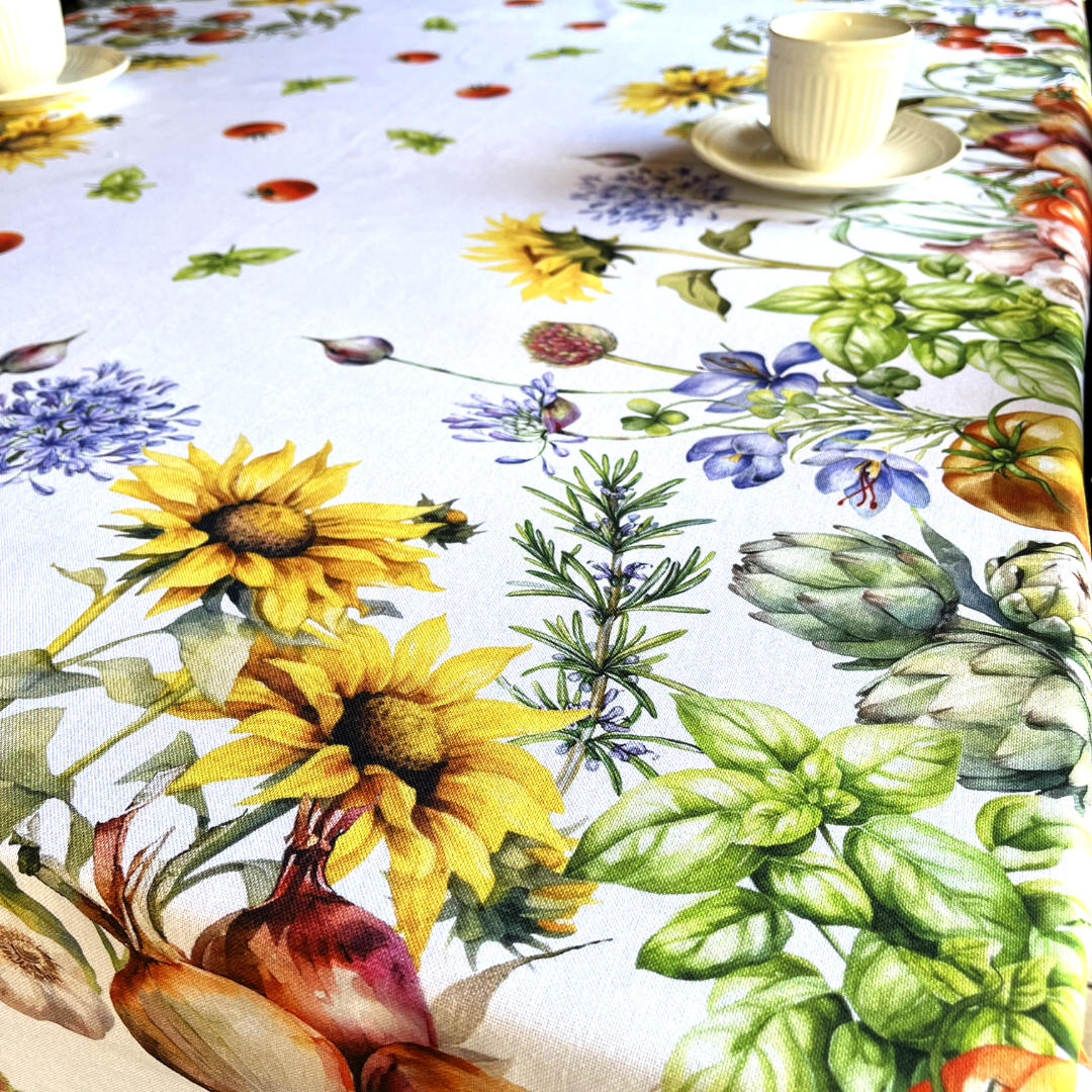 Italiaans tafelkleed Girasol - katoen - zonnebloemprint