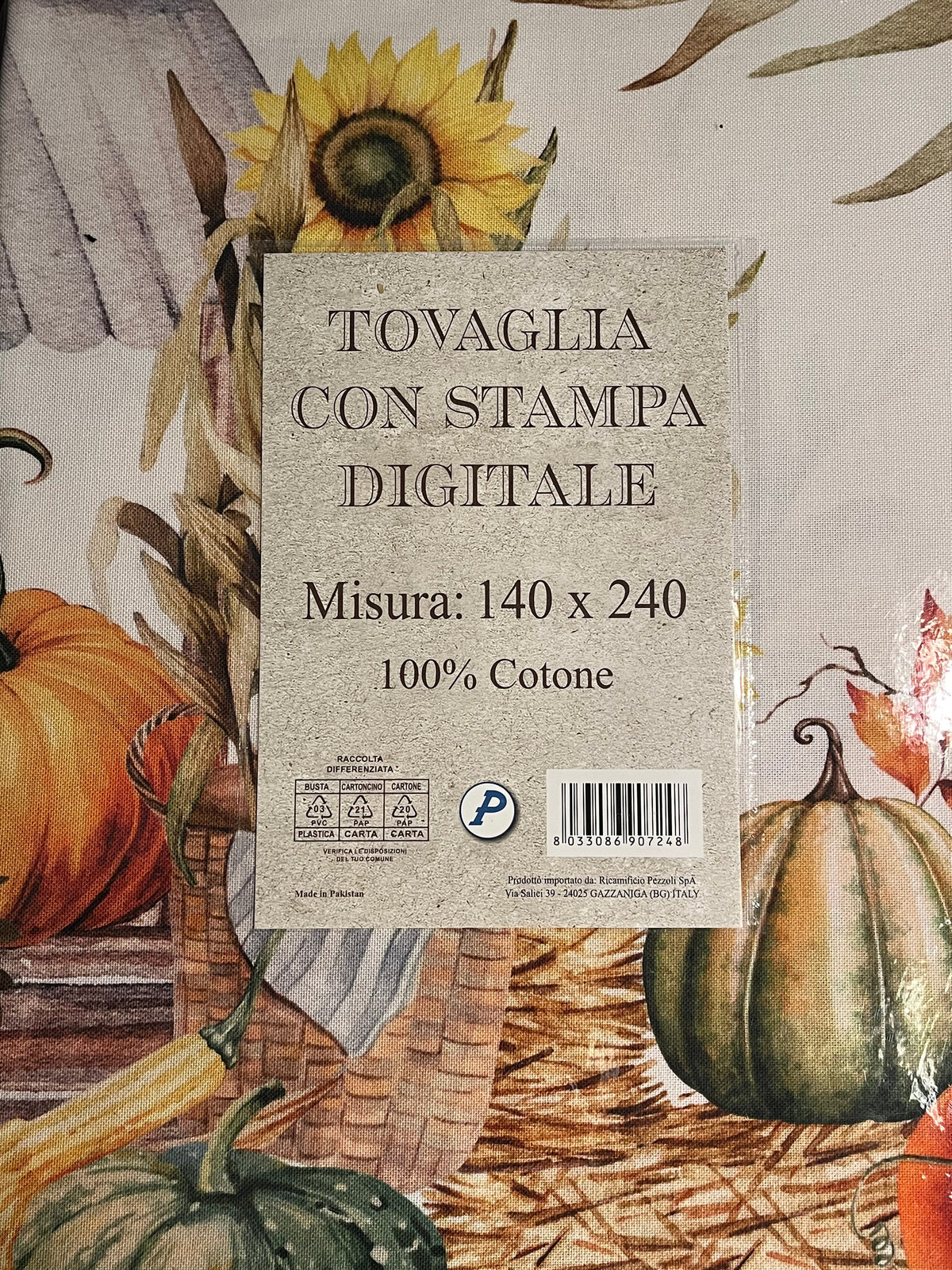 Italiaans tafelkleed Zucche - katoen - herfstprint