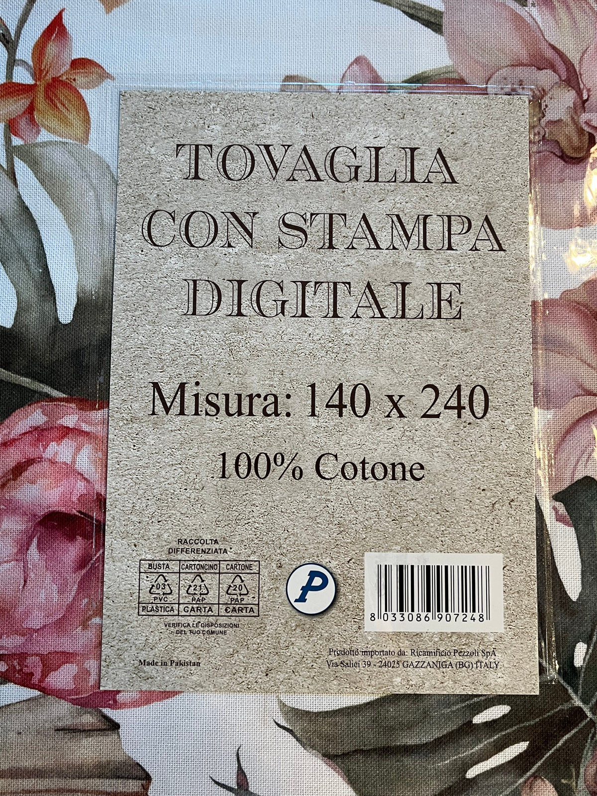 Italiaans tafelkleed Foglie Tropicali - katoen - tropische planten