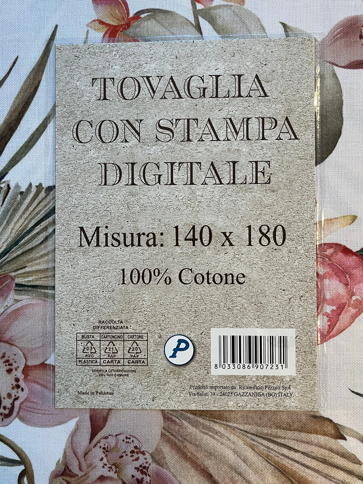 Italiaans tafelkleed Foglie Tropicali - katoen - tropische planten