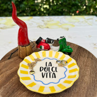 Gele Gestreepte La Dolce Vita Sieradenschaal