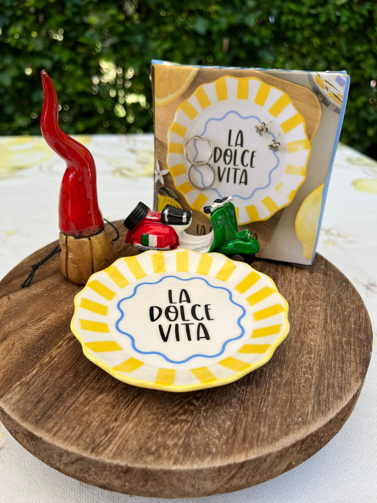 Gele Gestreepte La Dolce Vita Sieradenschaal