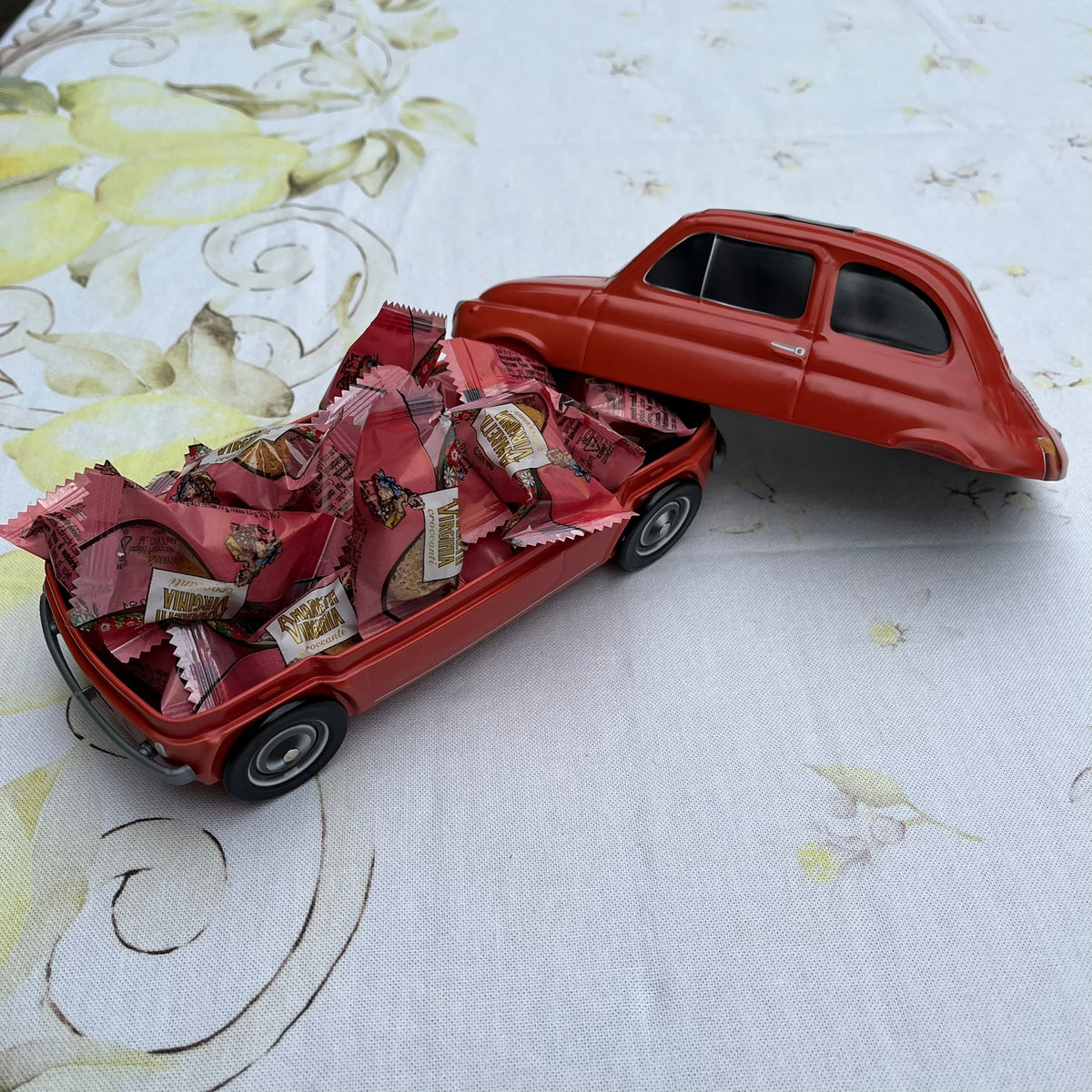 Koekblik - Fiat 500 Rood