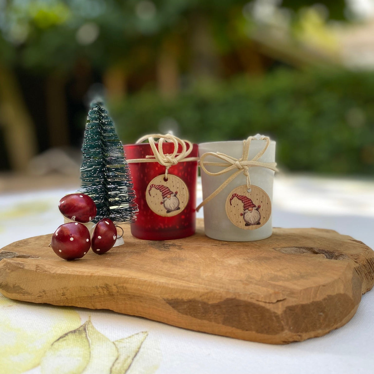 Kandelaren - Glas - Kerst kabouter rond