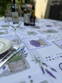 Italiaans tafelkleed Lavanda Rotonda 2 - katoen - lavendelprint