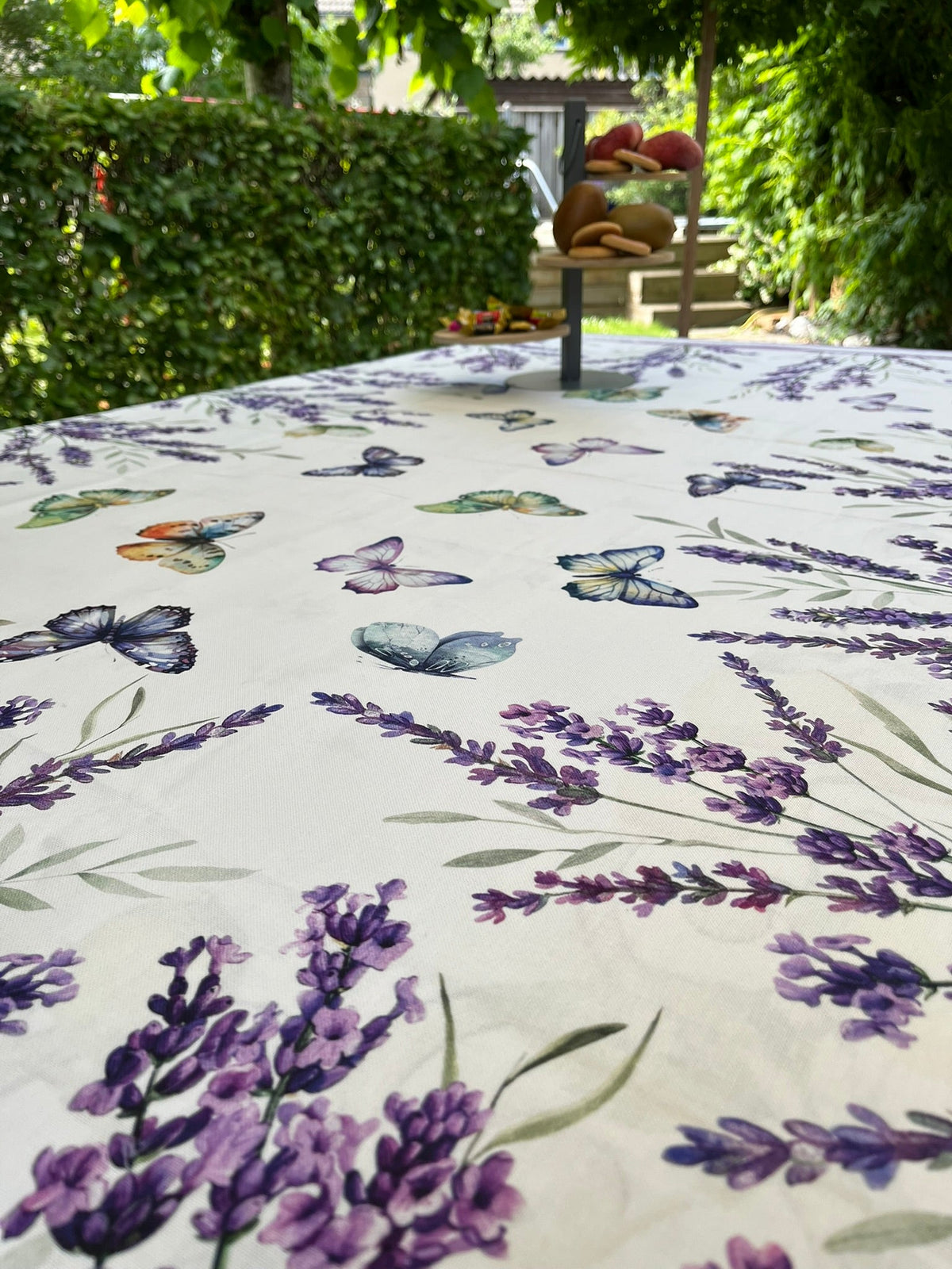 Italiaans tafelkleed Lavanda e Farfalle - katoen - lavendelprint