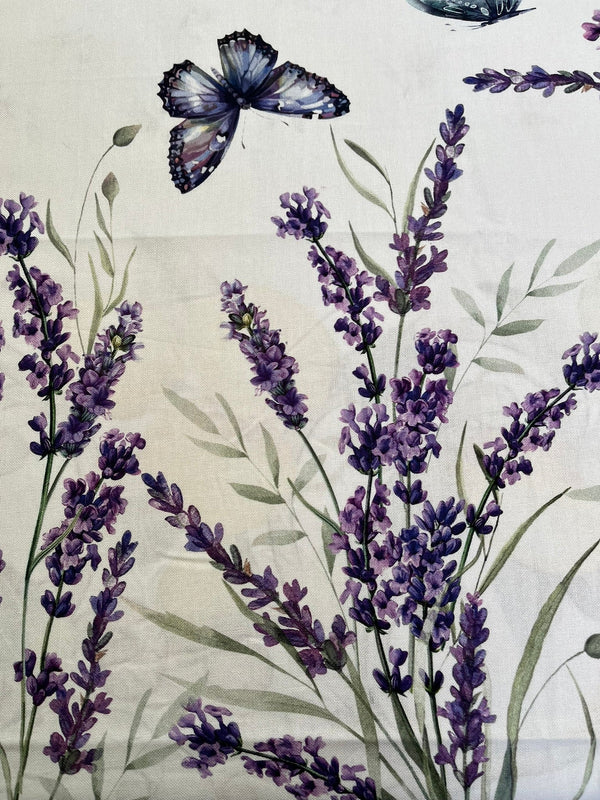 Italiaans tafelkleed Lavanda e Farfalle - katoen - lavendelprint