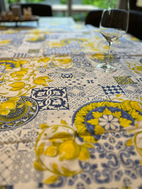 Italiaans tafelkleed Limone Italiano Rotonda - katoen - citroenprint