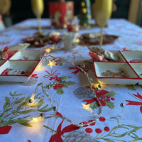 Italiaans tafelkleed Natale - katoen - hulstprint