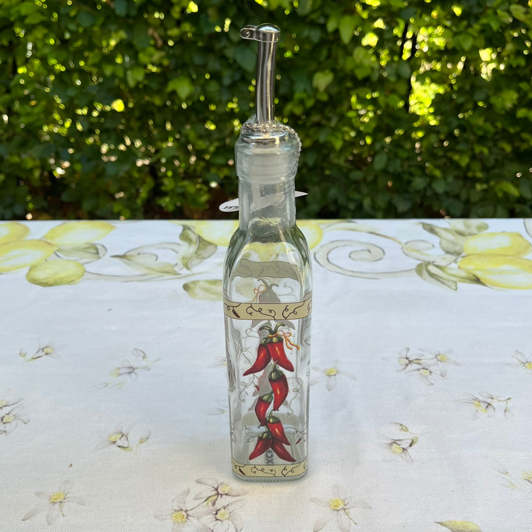 Oliefles met schenktuit 23 cl - Glas - Peperoncino