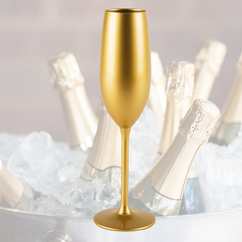 Set van 6 champagne glazen 21 cl - Glas - Goudkleur