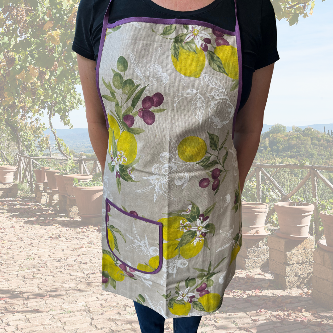 Schort Limoni e Olive - Katoen en Polyester