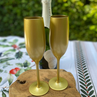 Set van 6 champagne glazen 21 cl - Glas - Goudkleur