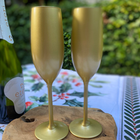 Set van 6 champagne glazen 21 cl - Glas - Goudkleur