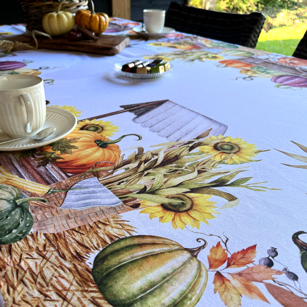 Italiaans tafelkleed Zucche - katoen - herfstprint