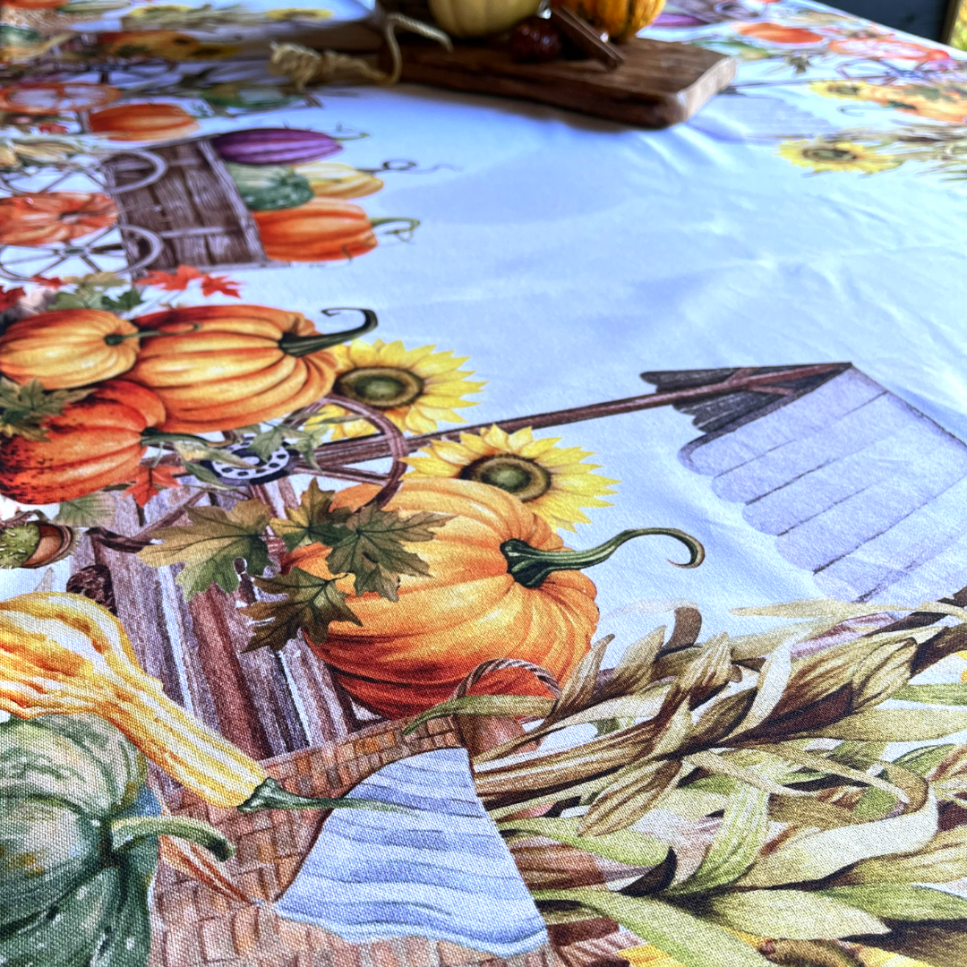 Italiaans tafelkleed Zucche - katoen - herfstprint