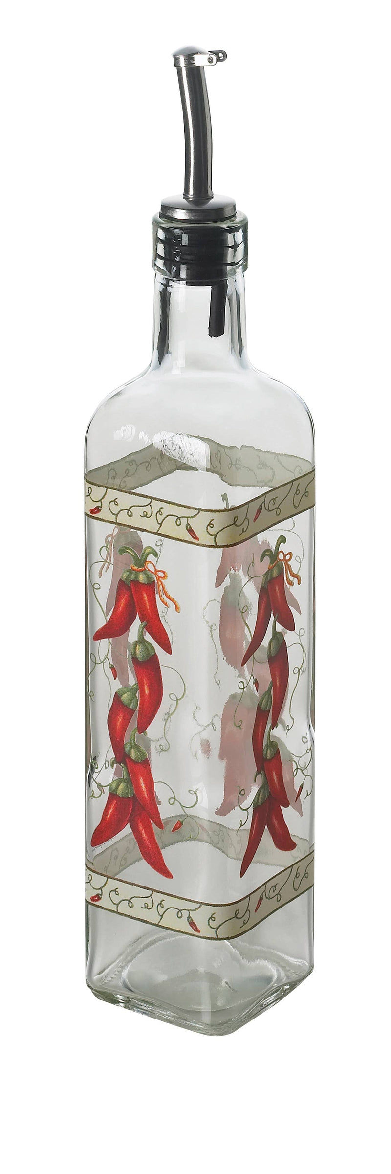 Oliefles met schenktuit 47 cl - Glas - Peperoncino