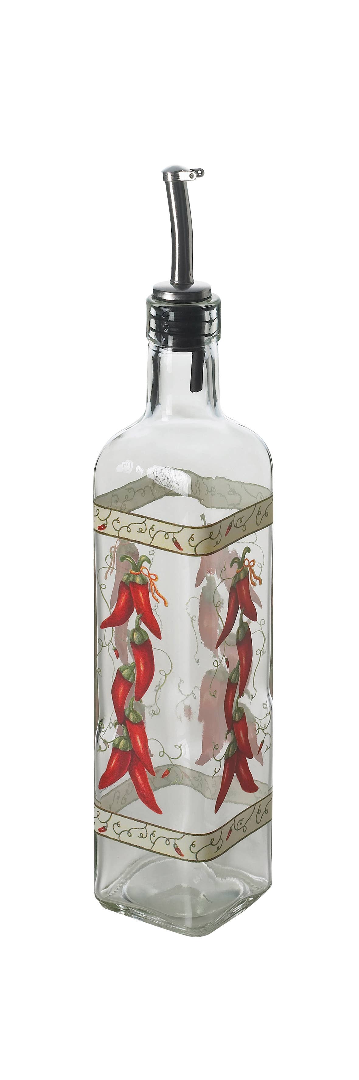 Oliefles met schenktuit 23 cl - Glas - Peperoncino