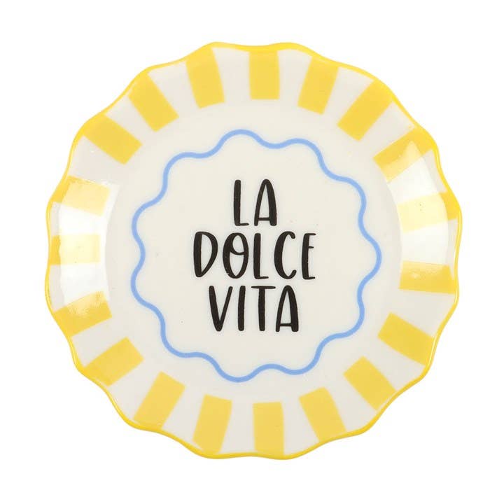 Gele Gestreepte La Dolce Vita Sieradenschaal