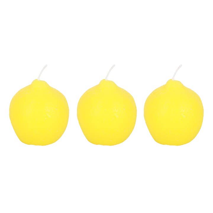 Set van 3 citroenvormige kaarsen