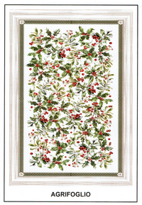 Italiaans tafelkleed Agrifoglio - katoen - hulstprint