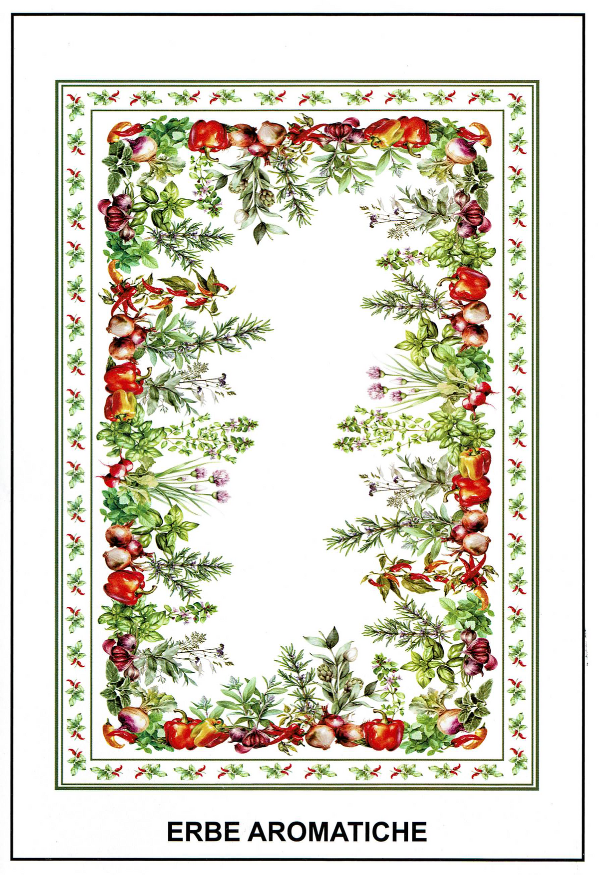 Italiaans tafelkleed Erbe Aromatiche - katoen - kruidenprint